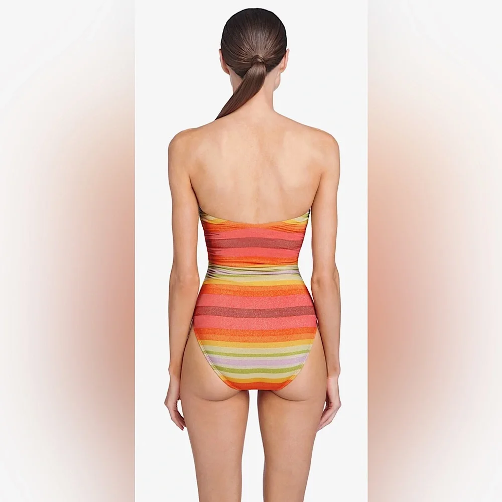 Robin Piccone 🧡💚💜 GRETA BANDEAU ONE PIECE Bathing suit - Picture 2 of 4